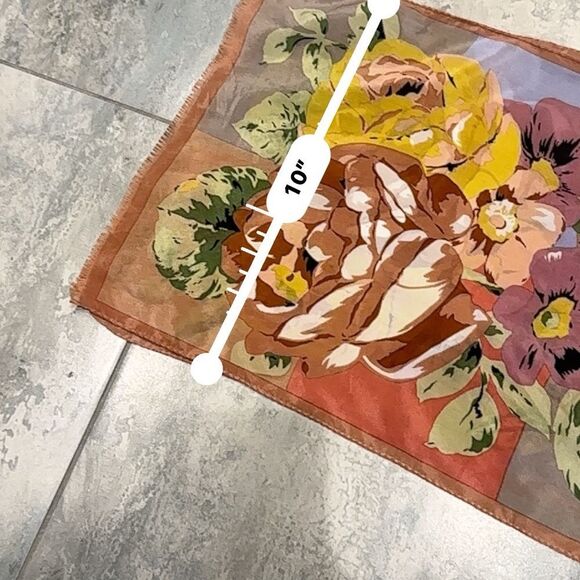 Oscar De La Renta | vintage floral silk scarf light weight summer scarf - Picture 5 of 5